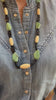 Necklace Chrysoprase, Ivory, Onyx