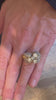 Retro 2 Carats Diamonds Platinum 18 Carats Yellow Gold Cocktail Ring