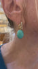 Vintage Turquoises Diamonds 18 Carats Yellow Gold Earrings