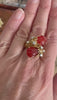 Bague Toi & Moi Cornaline Diamants Or Jaune 18 Carats