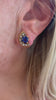 Vintage 2 Carats Sapphires Diamonds 18 Carats Yellow Gold Half-Moon Earrings