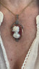 Broche Pendentif Ancien Camée Agate Perles Argent Or Jaune 18 Carats