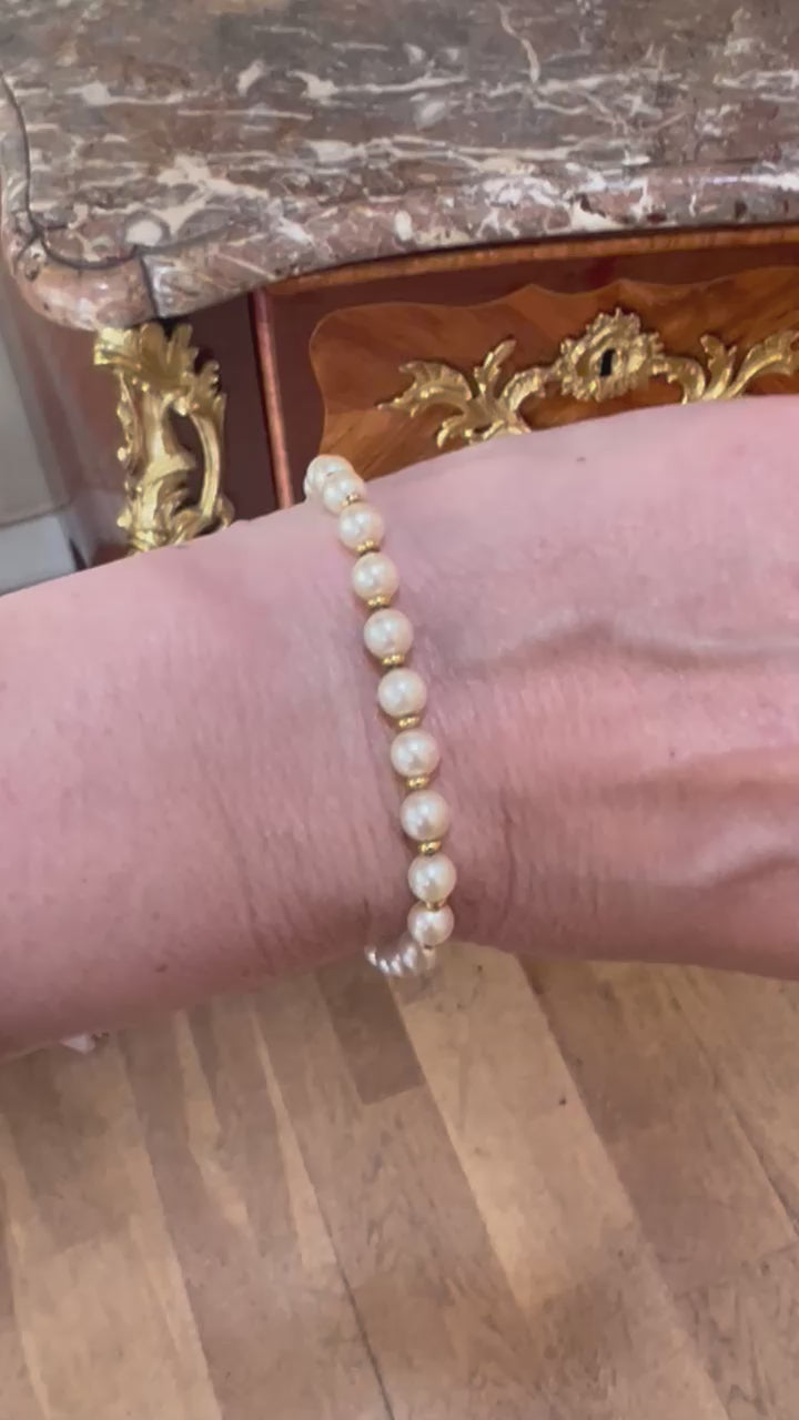 Bracelet Perles Or Jaune 18 Carats