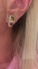 Boucles d’Oreilles Rétro Clip Citrines Rubis Diamants Or Jaune 18 Carats