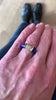 Lapis Lazuli Diamond 18 Carats Yellow Gold Band Ring 