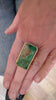 Bague Emeraude quartz rectangulaire Or jaune dépoli 18 Carats