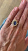 Certified 2.20 Carats Unheated Ceylon Sapphire Diamonds 18 Carats Yellow Gold Pompadour Ring