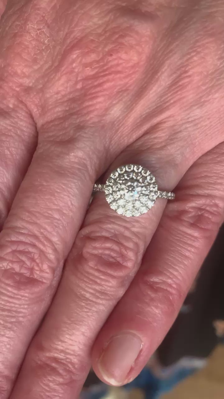 Gemmyo "Rétroromantique" Diamonds White Gold Daisy Ring
