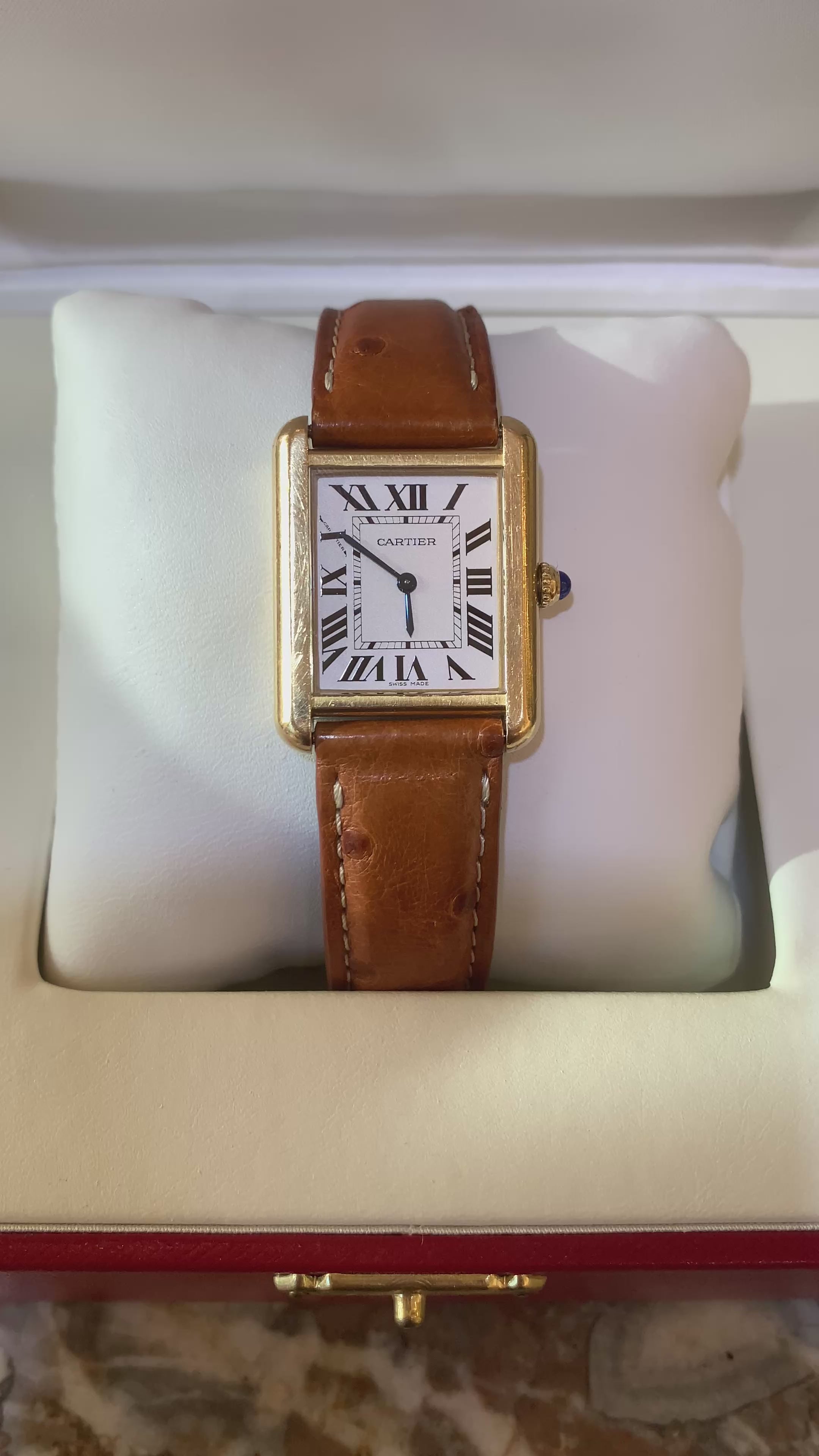 Montre Cartier Tank Solo Diamants Acier Or Jaune 18 Carats