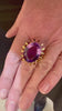 14 Carats Amethyst 18 Carats Yellow Gold Cocktail Ring