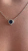 Collier Saphir Cœur 1,40 Carats Diamants Or Gris 18 Carats