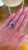 Bague Pompadour Saphir Cabochon Diamants Or Gris 18 Carats