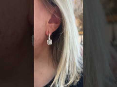 Emerald Cut Effect Diamonds 18 Carat White Gold Earrings