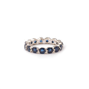 Alliance Américaine Vintage Saphirs 2.50 Carats Or Gris 18 Carats