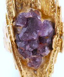 Vintage Rough Amethyst 18 Carats Yellow Gold Ring