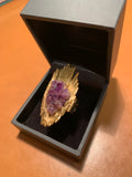 Vintage Rough Amethyst 18 Carats Yellow Gold Ring