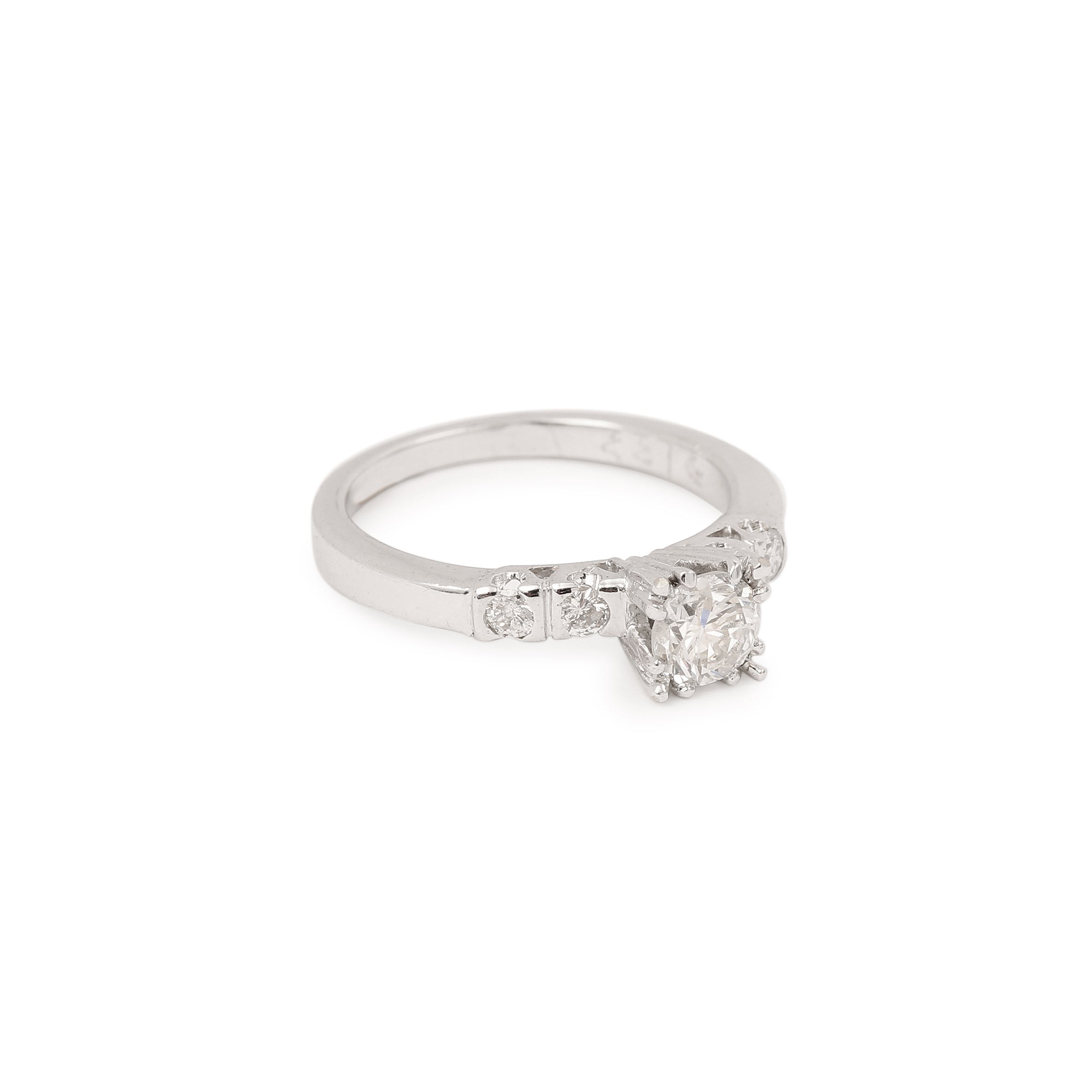 Diamond 14 Carat White Gold Solitaire Ring