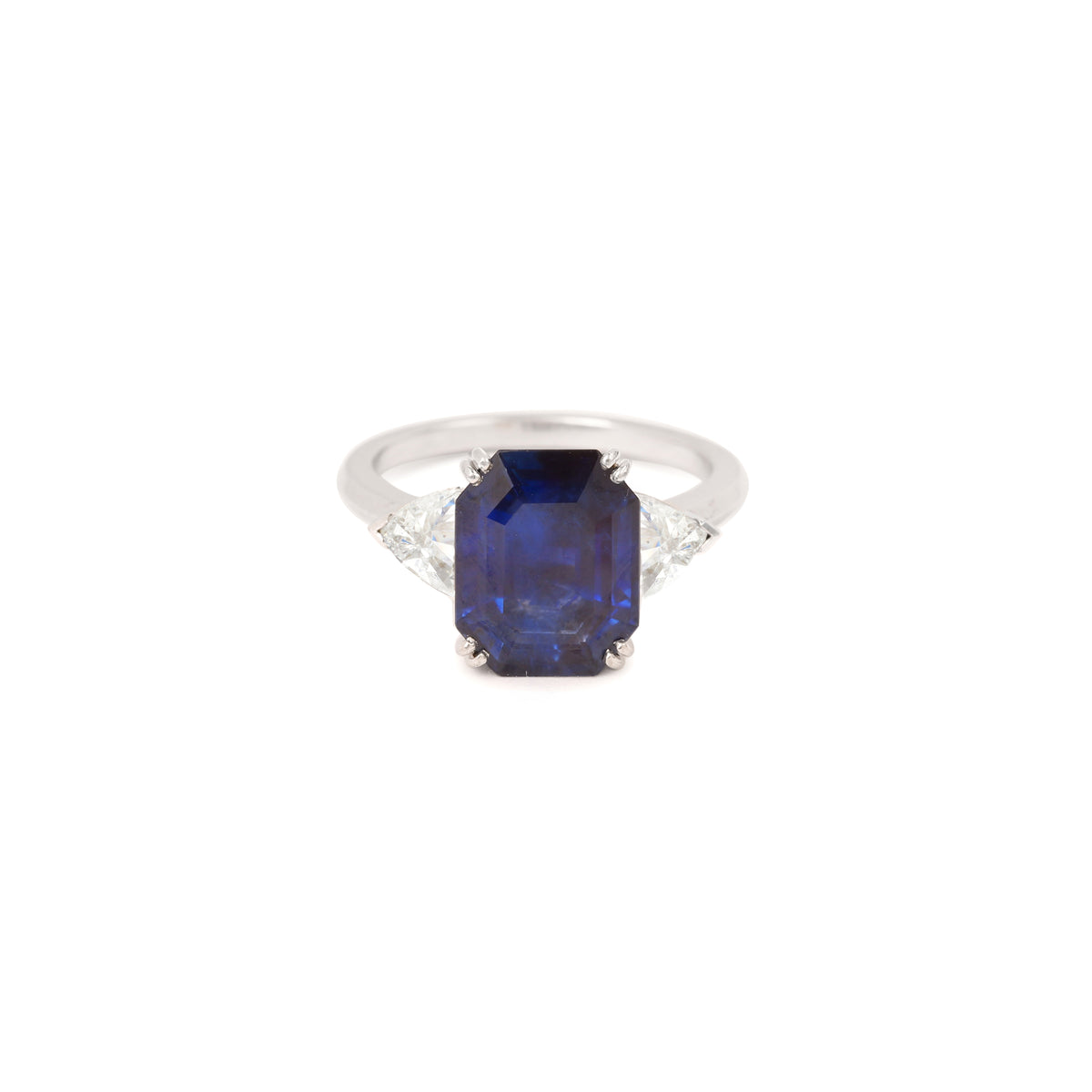 4.94 Carats Ceylon Sapphire Diamonds Troïdia Platinum Ring