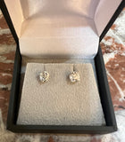 1 Carat Cushion Cut Diamonds 18 Carat White Gold Earrings
