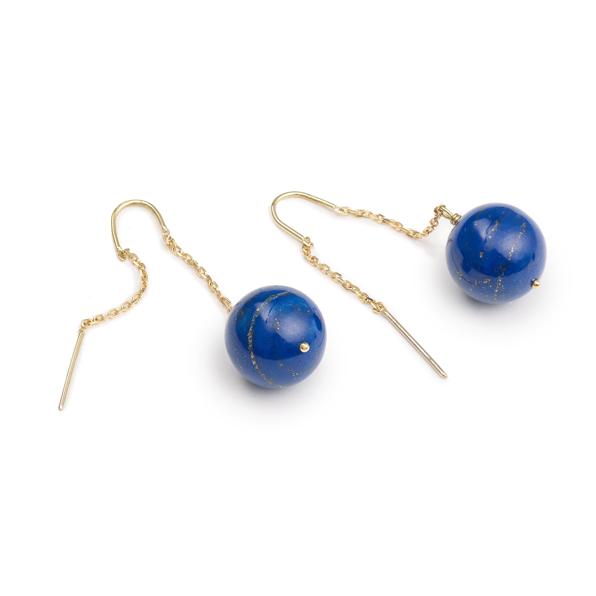 Paire de Boucles d’Oreilles Lapis-Lazuli Or Jaune 18 Carats