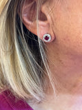 Boucles d'Oreilles Rubis Birman Diamants Or Gris 18 Carats