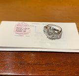 Certified Art Deco Diamond Ring F/SI1 2.20 Carats Diamond 18 Carats White Gold