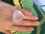 Bague morganite 60 carats Diamants Or Gris 18 Carats