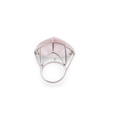 Bague morganite 60 carats Diamants Or Gris 18 Carats