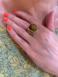 Vintage Tiger’s Eye 18 Carats Yellow Gold Ring