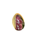 Watermelon Tourmaline 14 Carats Yellow Gold Cocktail Ring