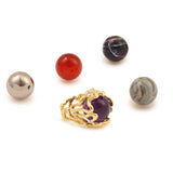 Bague Cocktail Gilbert Albert 5 Boules Interchangeables Diamants Or Jaune 18 Carats