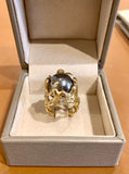 Bague Cocktail Gilbert Albert 5 Boules Interchangeables Diamants Or Jaune 18 Carats