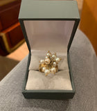 Cultured Pearls Grelot 18 Carats Yellow Gold Ring