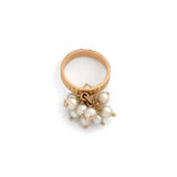 Cultured Pearls Grelot 18 Carats Yellow Gold Ring