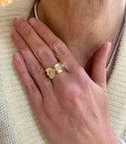 Bague Tank Diamants 0.45 Carats Or Jaune 18 Carats Platine