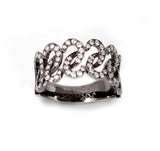 Diamonds Braces 18K Black Gold Ring