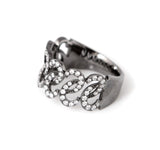 Diamonds Braces 18K Black Gold Ring