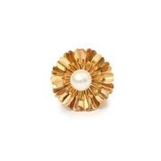Bague Cocktail Marguerite Perle Or Rose 18 Carats