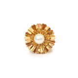 Bague Cocktail Marguerite Perle Or Rose 18 Carats