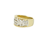 Bague Style Buccellati Diamants Or jaune et Gris 18 carats