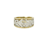 Bague Style Buccellati Diamants Or jaune et Gris 18 carats