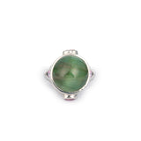 Bague Tourmaline Verte Oeil de Chat Saphir Rose Or Gris 18 Carats