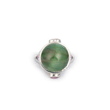 Cat’s Eye Green Tourmaline pink sapphires 18K White Gold Ring