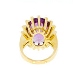 14 Carats Amethyst 18 Carats Yellow Gold Cocktail Ring