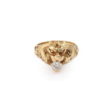 0.35 Carats Diamond 18 Carat Yellow Gold Lion Signet Ring 