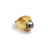 Fernand Demaret Tahitian Pearl 18 Carat Yellow Gold Ring