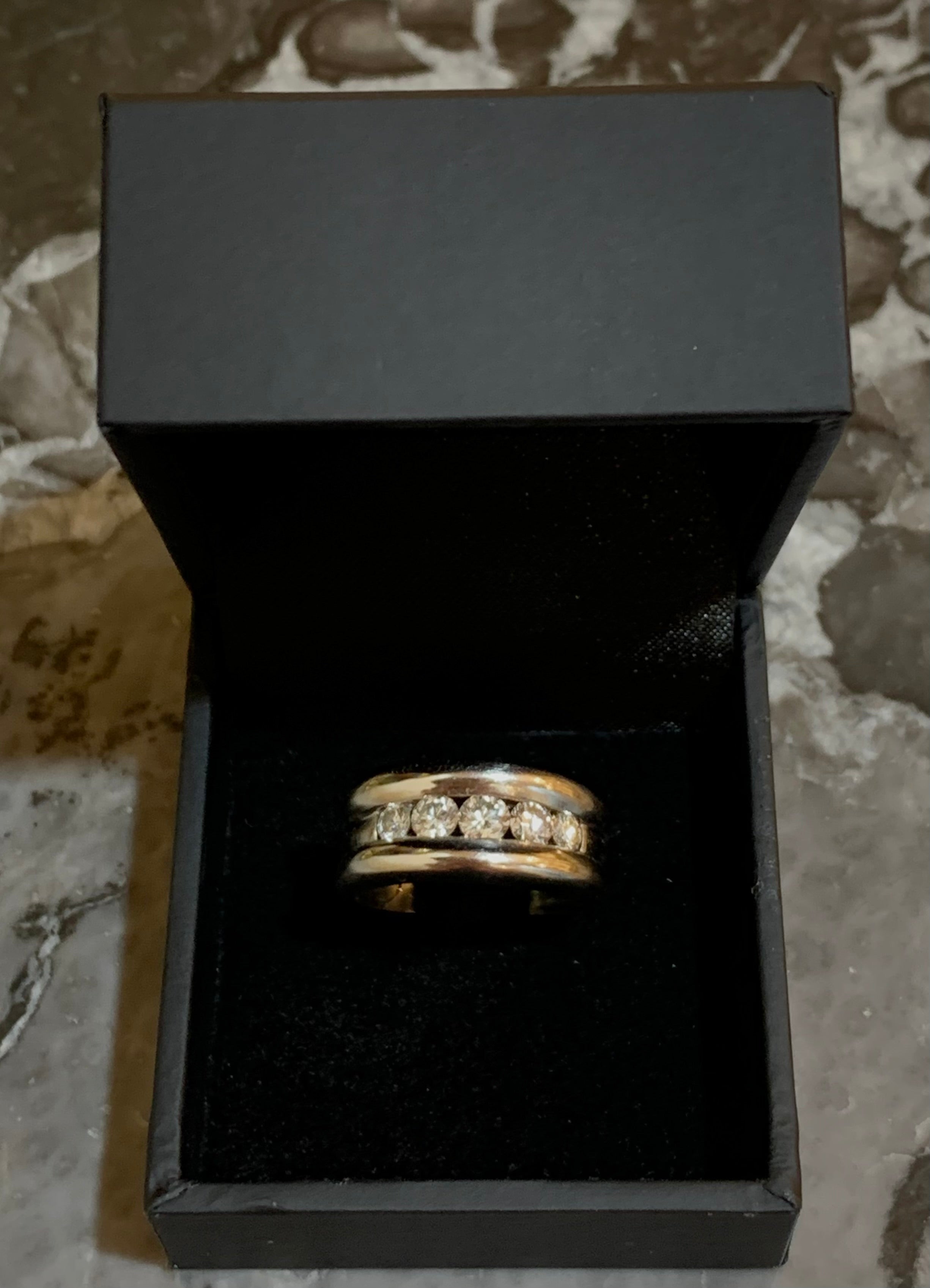 Bague jonc sales or et diamant