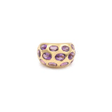 Amethysts 18 Carat Yellow Gold Band Ring