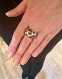 Amethysts 18 Carat Yellow Gold Band Ring