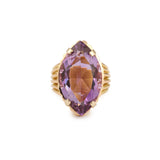 Bague Marquise Améthyste 12 Carats Or Jaune 18 Carats